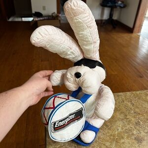 Vintage 1993 24" Large Plush Energizer Bunny in Flip Flops Light Pink Everready